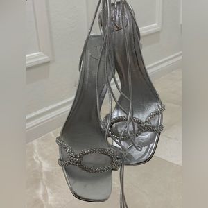 Valentino Garavani 1967 Chain Crystal Embellished Ankle Wrap Sandal Size 39.5